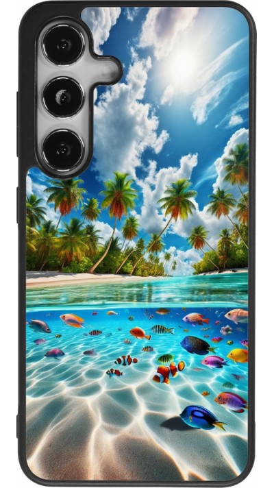 Samsung Galaxy S25 Case Hülle - Silikon schwarz Strandparadies