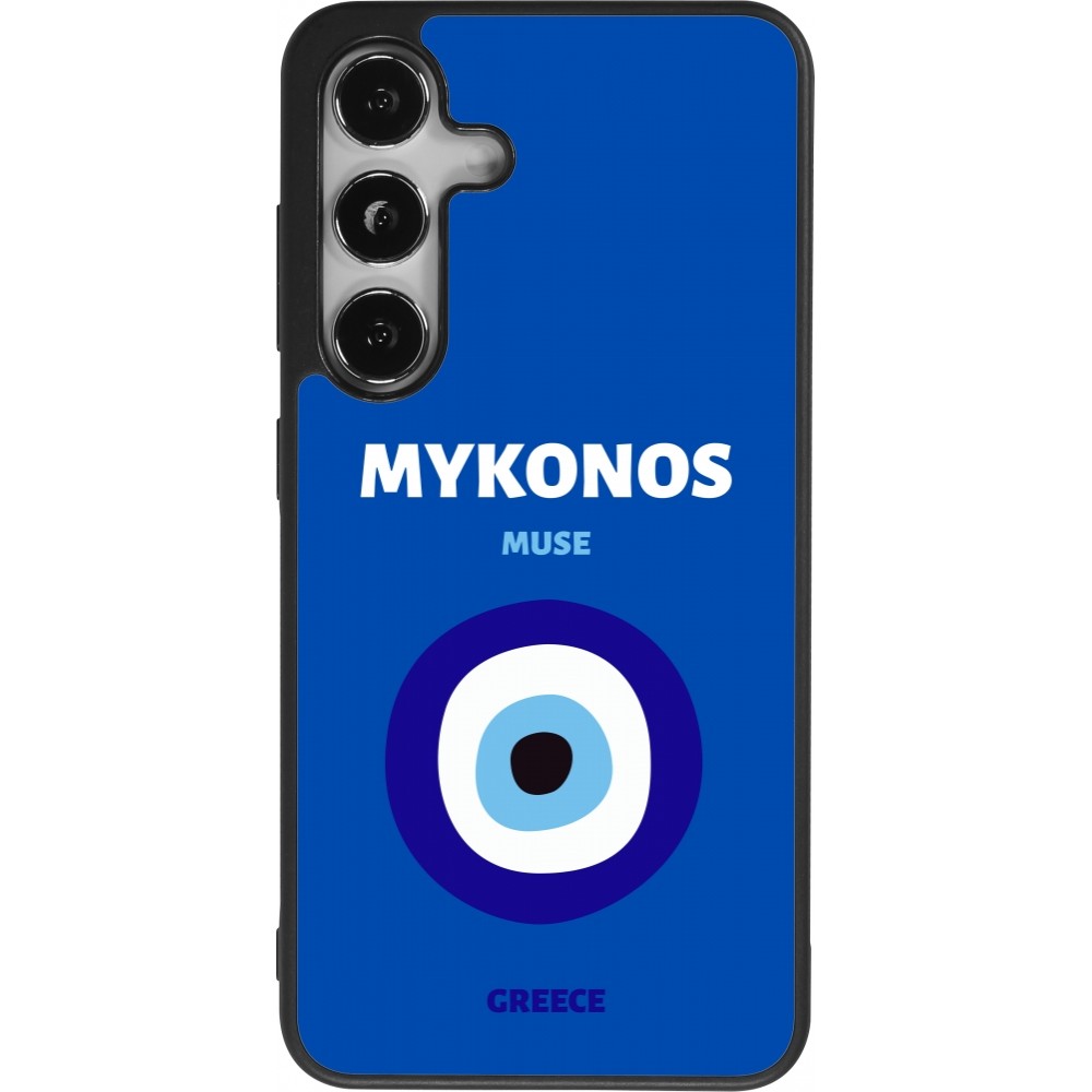 Coque Samsung Galaxy S25 - Silicone rigide noir Pop Summer Destination Mykonos