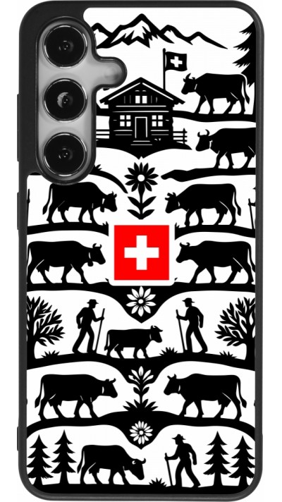 Coque Samsung Galaxy S25 - Silicone rigide noir Poya Suisse 3