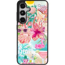 Coque Samsung Galaxy S25 - Silicone rigide noir Preppy Collage Aloha