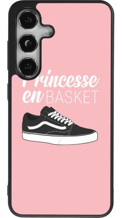 Coque Samsung Galaxy S25 - Silicone rigide noir princesse en basket