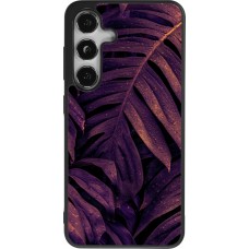 Coque Samsung Galaxy S25 - Silicone rigide noir Purple Light Leaves