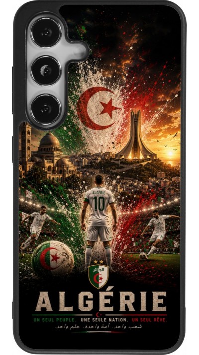 Samsung Galaxy S25 Case Hülle - Silikon schwarz Fussball Algerien splash 2026