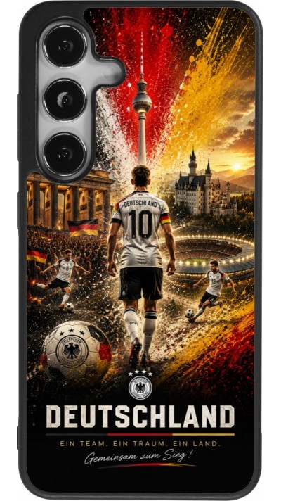 Samsung Galaxy S25 Case Hülle - Silikon schwarz Fussball Deutschland splash 2026