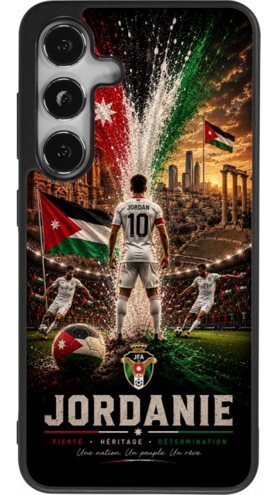Samsung Galaxy S25 Case Hülle - Silikon schwarz Fussball Jordanien splash 2026