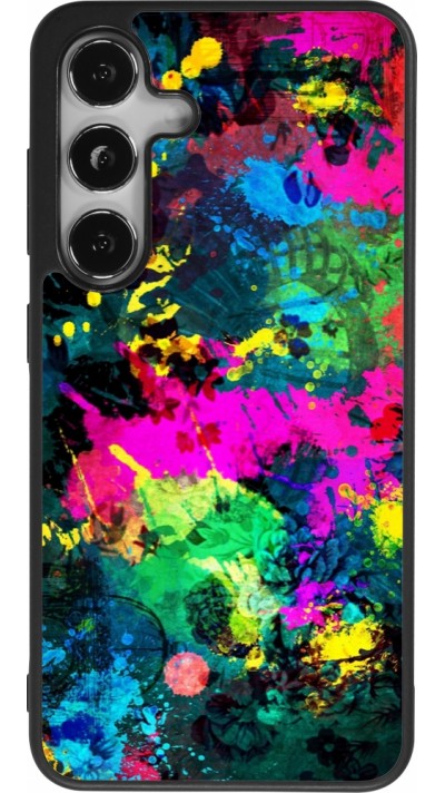 Samsung Galaxy S25 Case Hülle - Silikon schwarz Splash paint