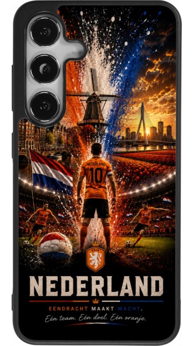 Samsung Galaxy S25 Case Hülle - Silikon schwarz Fussball Niederlande splash 2026