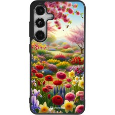 Coque Samsung Galaxy S25 - Silicone rigide noir Spring 25 Bouquet printemps
