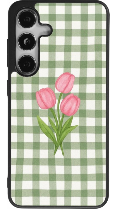 Samsung Galaxy S25 Case Hülle - Silikon schwarz Green vichy tulips Spring 2026