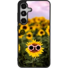 Coque Samsung Galaxy S25 - Silicone rigide noir Sunflower with glasses Spring 2026