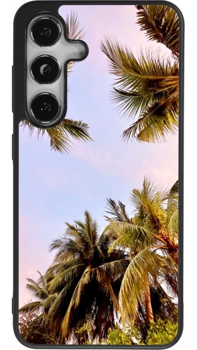 Samsung Galaxy S25 Case Hülle - Silikon schwarz Summer 2023 palm tree vibe