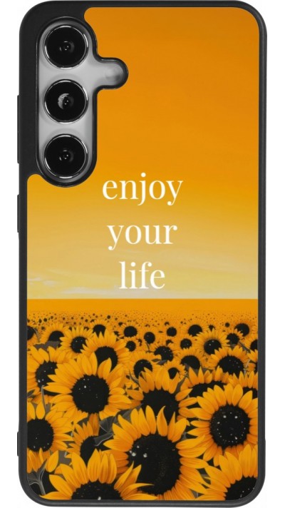 Samsung Galaxy S25 Case Hülle - Silikon schwarz Summer 2026 Enjoy your life