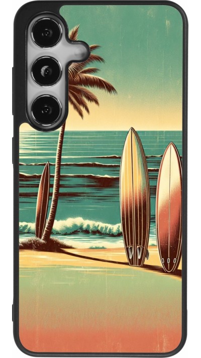 Samsung Galaxy S25 Case Hülle - Silikon schwarz Surf Paradise