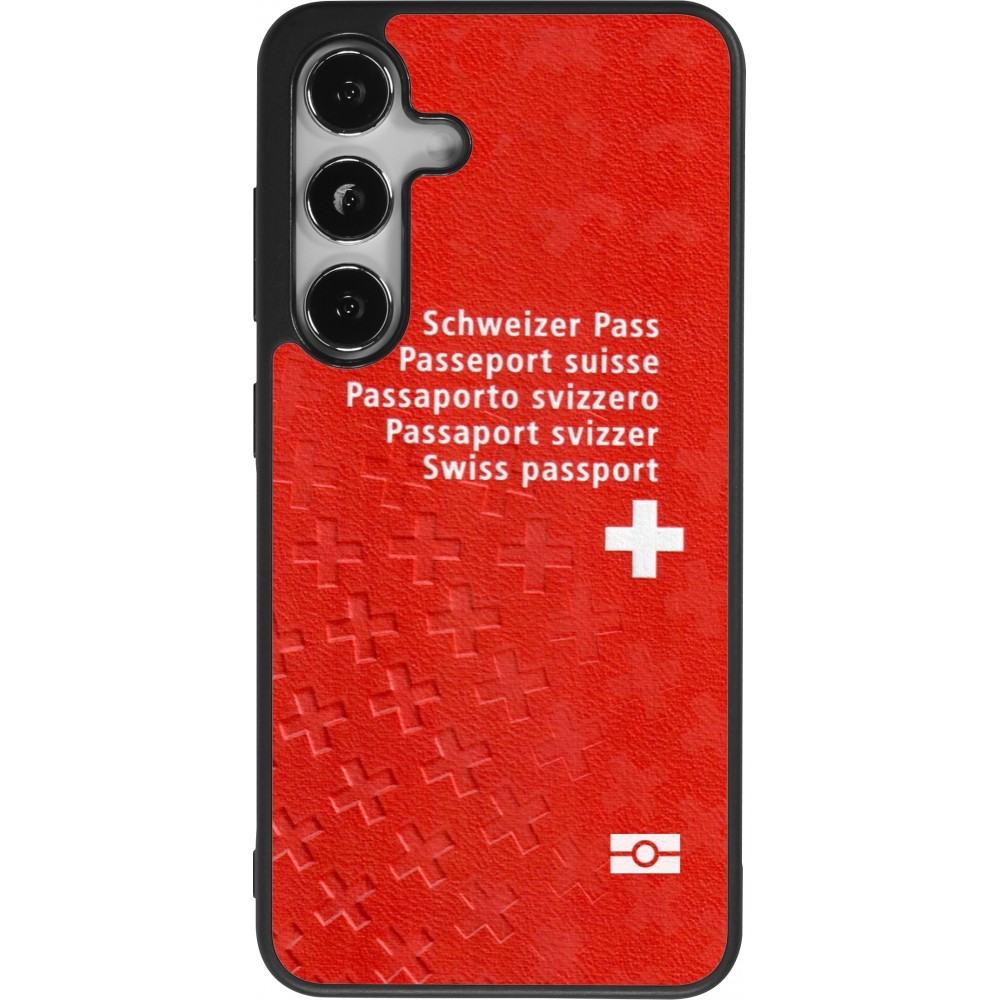 Coque Samsung Galaxy S25 - Silicone rigide noir Swiss Passport