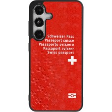 Coque Samsung Galaxy S25 - Silicone rigide noir Swiss Passport