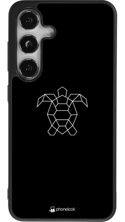Samsung Galaxy S25 Case Hülle - Silikon schwarz Turtles lines on black