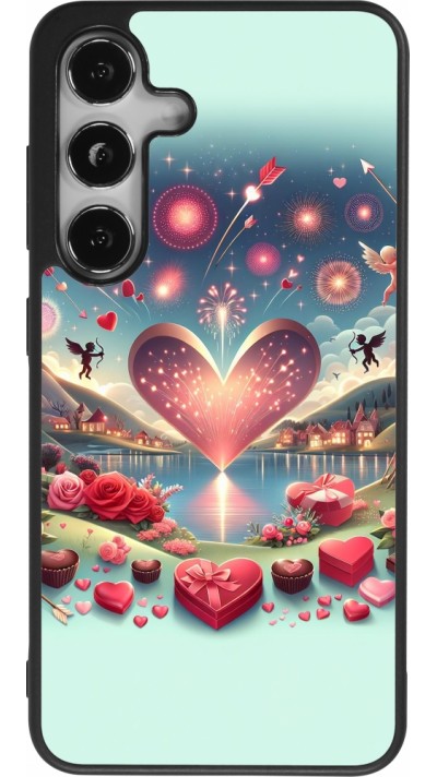 Coque Samsung Galaxy S25 - Silicone rigide noir Valentine 2025 Chic