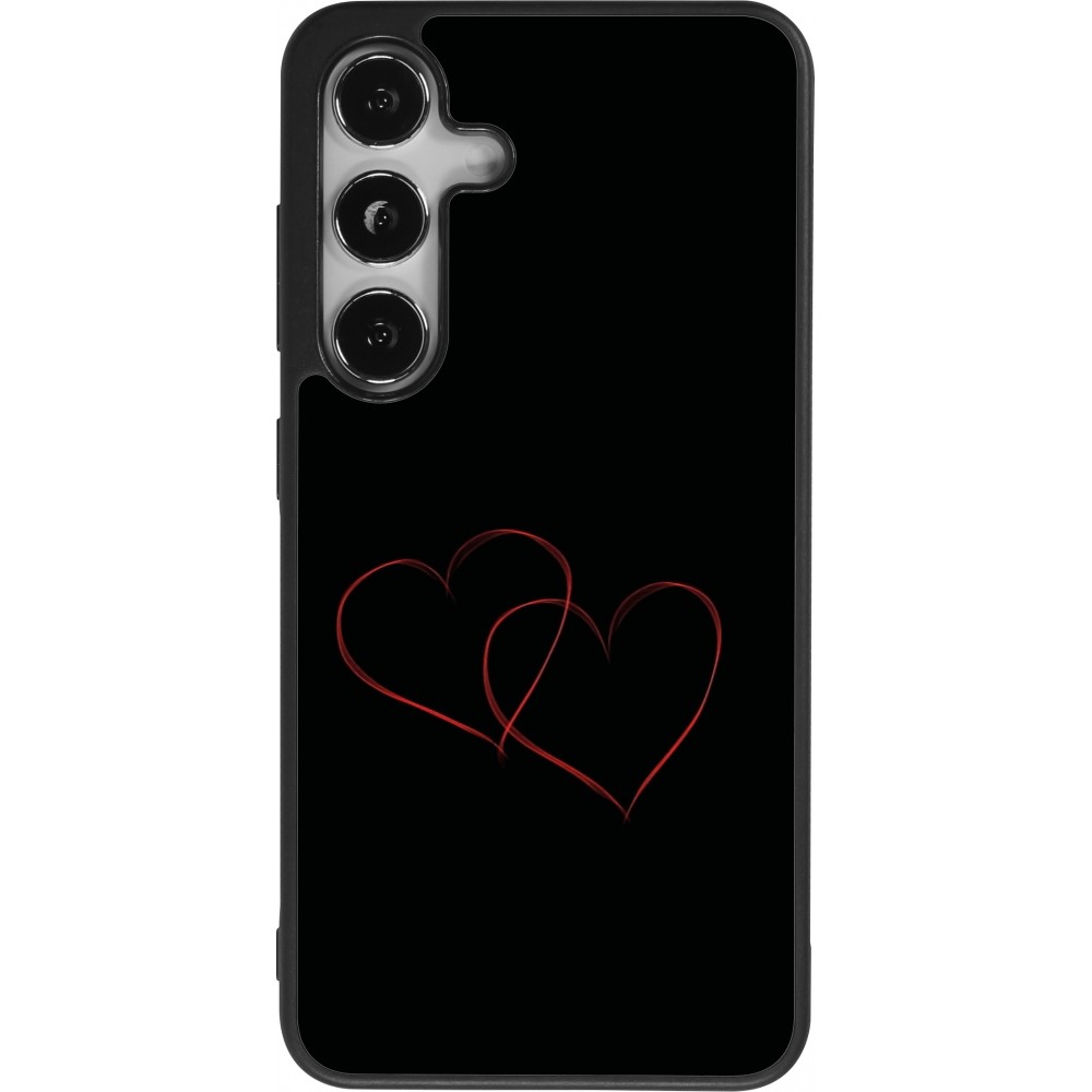 Coque Samsung Galaxy S25 - Silicone rigide noir Valentine 2023 attached heart