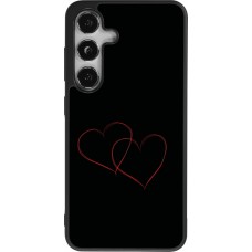 Coque Samsung Galaxy S25 - Silicone rigide noir Valentine 2023 attached heart