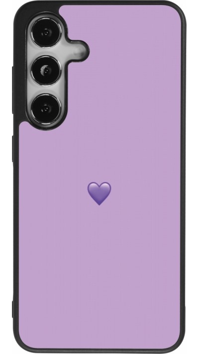 Coque Samsung Galaxy S25 - Silicone rigide noir Valentine 2023 purpule single heart