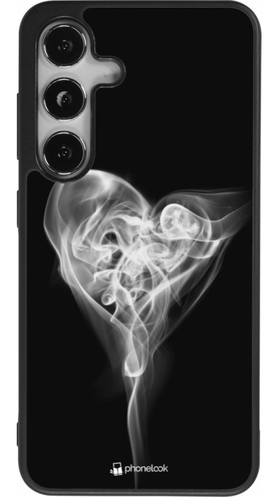 Coque Samsung Galaxy S25 - Silicone rigide noir Valentine 2022 Black Smoke