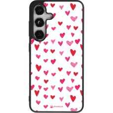 Coque Samsung Galaxy S25 - Silicone rigide noir Valentine 2022 Many pink hearts