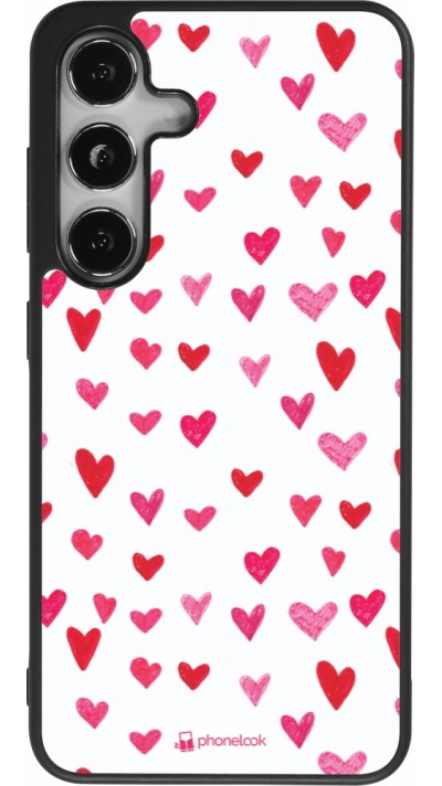 Coque Samsung Galaxy S25 - Silicone rigide noir Valentine 2022 Many pink hearts