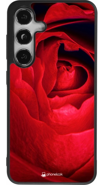 Coque Samsung Galaxy S25 - Silicone rigide noir Valentine 2022 Rose