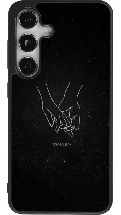 Coque Samsung Galaxy S25 - Silicone rigide noir Valentine 2023 hands forever