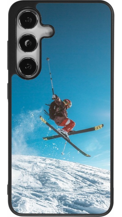 Samsung Galaxy S25 Case Hülle - Silikon schwarz Winter 22 Ski Jump