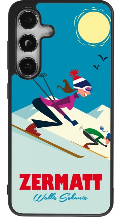Samsung Galaxy S25 Case Hülle - Silikon schwarz Zermatt Ski Downhill