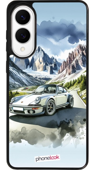 Coque Samsung Galaxy S25 Edge - Silicone rigide noir Porsche 911 Mountain Watercolor Coque Samsung Galaxy S25 Edge - Silicone rigide noir Porsche 911 Mountain Watercolor