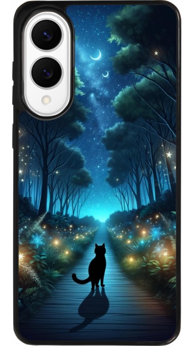 Samsung Galaxy S25 Edge Case Hülle - Silikon schwarz Schwarze Katze Spaziergang Samsung Galaxy S25 Edge Case Hülle - Silikon schwarz Schwarze Katze Spaziergang