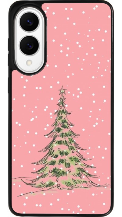 Samsung Galaxy S25 Edge Case Hülle - Silikon schwarz Christmas 25 Pink Tree