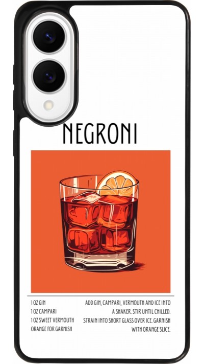 Coque Samsung Galaxy S25 Edge - Silicone rigide noir Cocktail recette Negroni