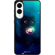 Coque Samsung Galaxy S25 Edge - Silicone rigide noir Cute Cat Bubble