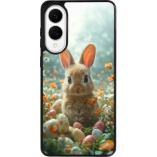 Coque Samsung Galaxy S25 Edge - Silicone rigide noir Easter 2026 Rabbit in the garden