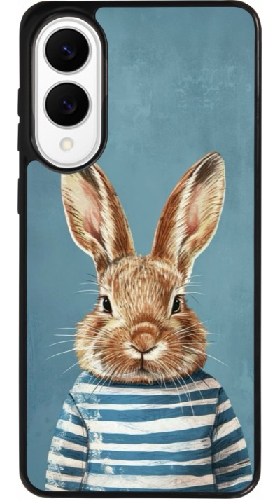 Coque Samsung Galaxy S25 Edge - Silicone rigide noir Easter 2026 Rabbit navy