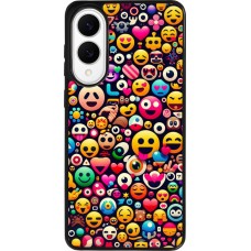 Coque Samsung Galaxy S25 Edge - Silicone rigide noir Emoji Mix Color