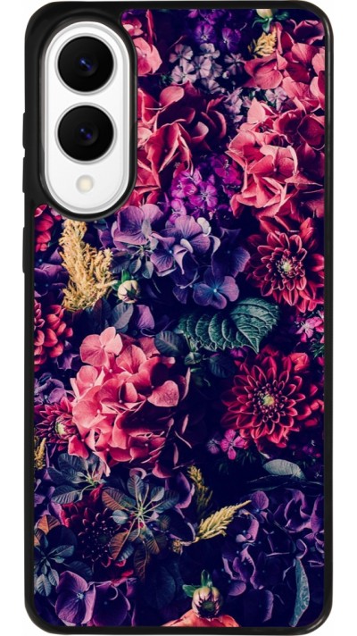 Coque Samsung Galaxy S25 Edge - Silicone rigide noir Flowers Dark