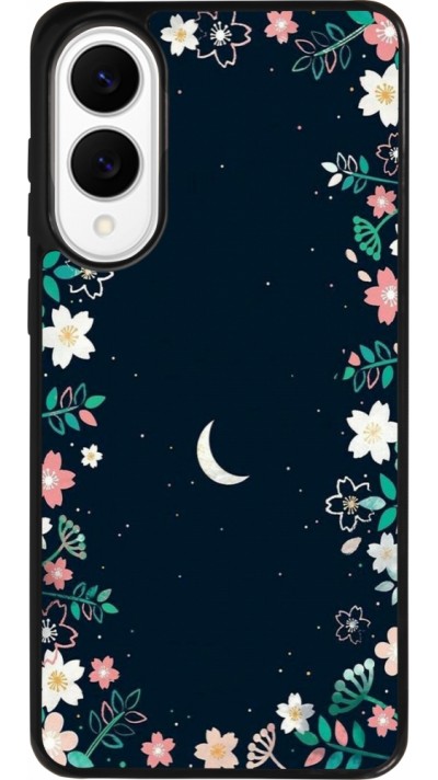 Coque Samsung Galaxy S25 Edge - Silicone rigide noir Flowers space