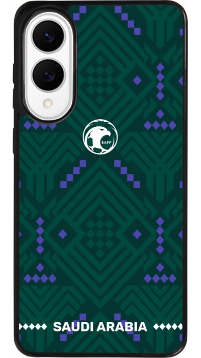 Coque Samsung Galaxy S25 Edge - Silicone rigide noir Maillot de football Arabie saoudite 2026 personnalisable
