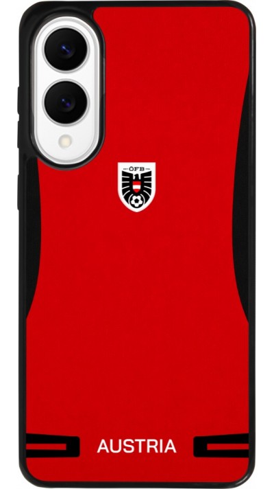 Coque Samsung Galaxy S25 Edge - Silicone rigide noir Maillot de football Autriche 2026 personnalisable