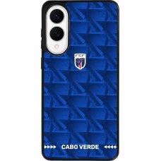Coque Samsung Galaxy S25 Edge - Silicone rigide noir Maillot de football Cap-Vert 2026 personnalisable