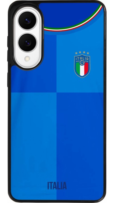 Coque Samsung Galaxy S25 Edge - Silicone rigide noir Maillot de football Italie 2022 personnalisable Coque Samsung Galaxy S25 Edge - Silicone rigide noir Maillot de football Italie 2022 personnalisable