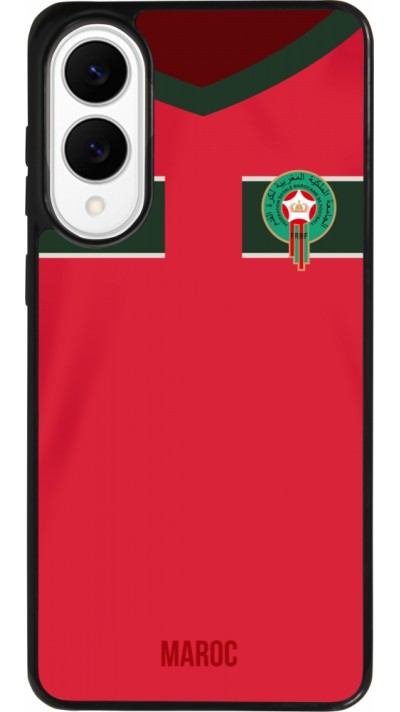 Coque Samsung Galaxy S25 Edge - Silicone rigide noir Maillot de football Maroc 2022 personnalisable Coque Samsung Galaxy S25 Edge - Silicone rigide noir Maillot de football Maroc 2022 personnalisable