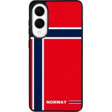 Coque Samsung Galaxy S25 Edge - Silicone rigide noir Maillot de football Norvège 2026 personnalisable