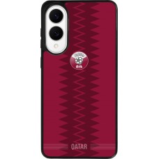 Coque Samsung Galaxy S25 Edge - Silicone rigide noir Maillot de football Qatar 2026 personnalisable
