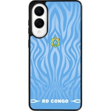 Coque Samsung Galaxy S25 Edge - Silicone rigide noir Maillot de football RD Congo 2026 personnalisable