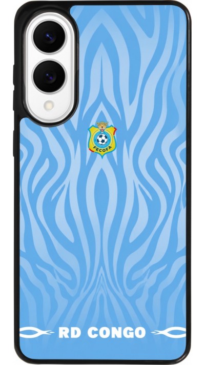 Coque Samsung Galaxy S25 Edge - Silicone rigide noir Maillot de football RD Congo 2026 personnalisable